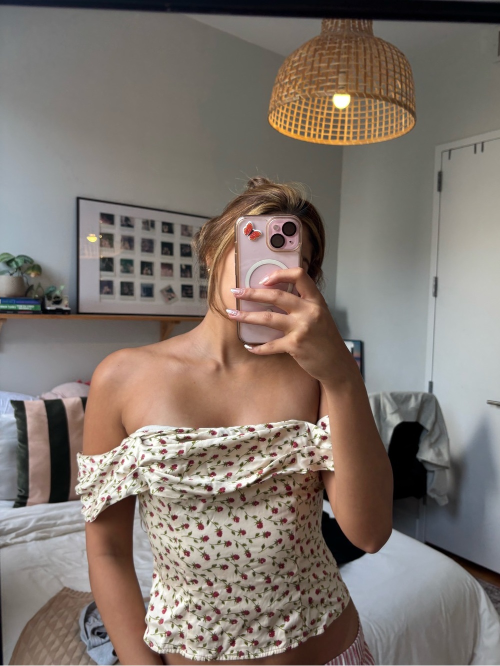 Reformation silk Floral Print Women’s Top in Cream